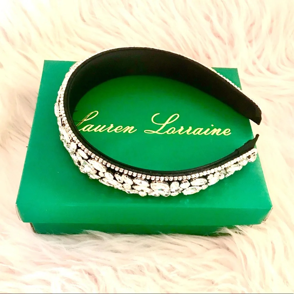 Lauren Lorraine Crystal Embellished Headband Rhinestone Bridal Wedding Glam